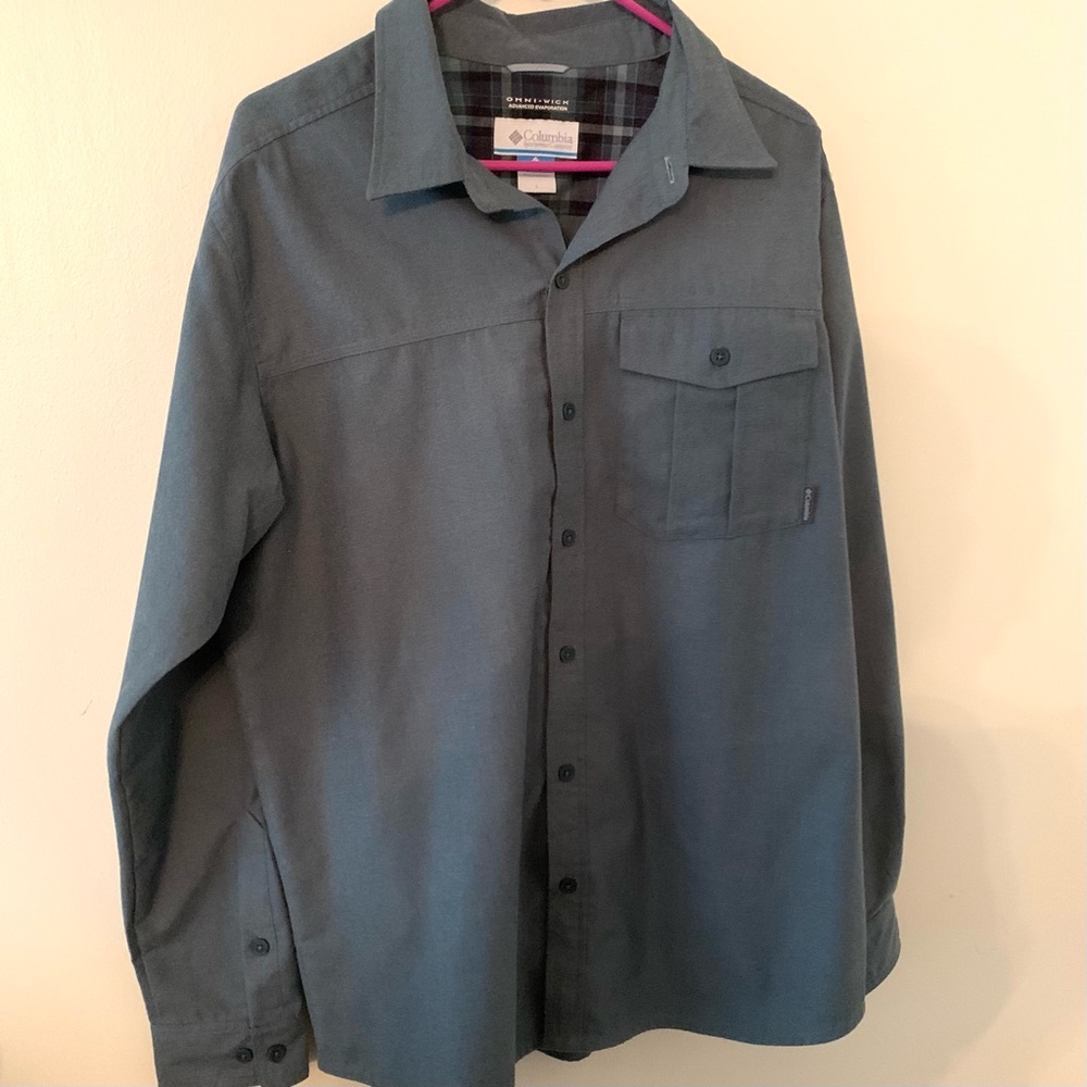 Columbia Omni-Wick Men’s Shirt LS Slate Blue Sz L